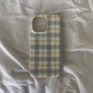Elegant Plaid Phone Case - Gray and Gold